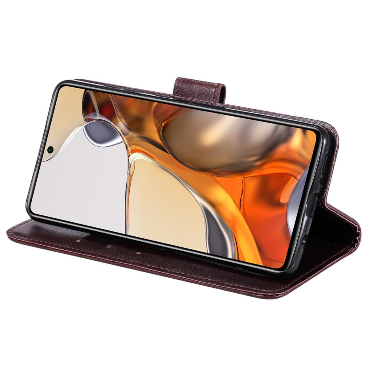 Hülle für Xiaomi 11T/11T Pro Handy Tasche Flip Case Cover Etui Mandala Braun