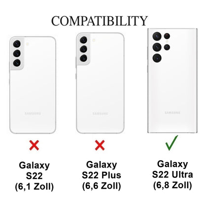 Hülle für Samsung Galaxy S22 Ultra Handyhülle Flip Case Cover Etui Mandala Grün