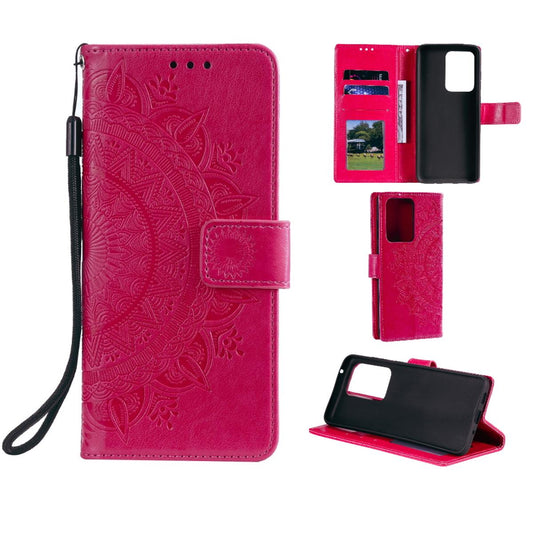 Hülle für Samsung Galaxy S20 Ultra Handyhülle Flip Case Schutzhülle Mandala Pink