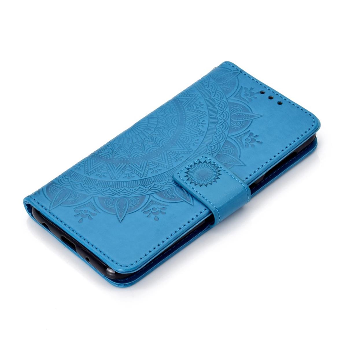 Hülle für Samsung Galaxy A10 Handyhülle Schutz Tasche Flip Case Etui Cover Mandala Blau