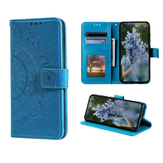 Hülle für Apple iPhone 14 Handyhülle Flip Case Cover Handy Tasche Mandala Blau