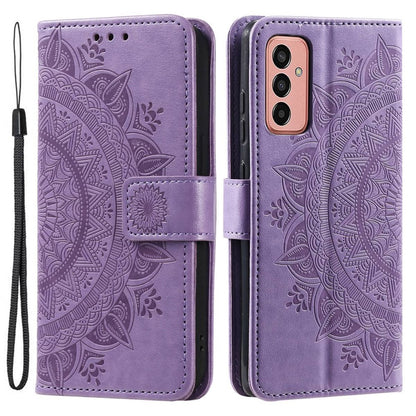 Hülle für Samsung Galaxy A14 4G/5G Handyhülle Flip Case Cover Etui Mandala Lila