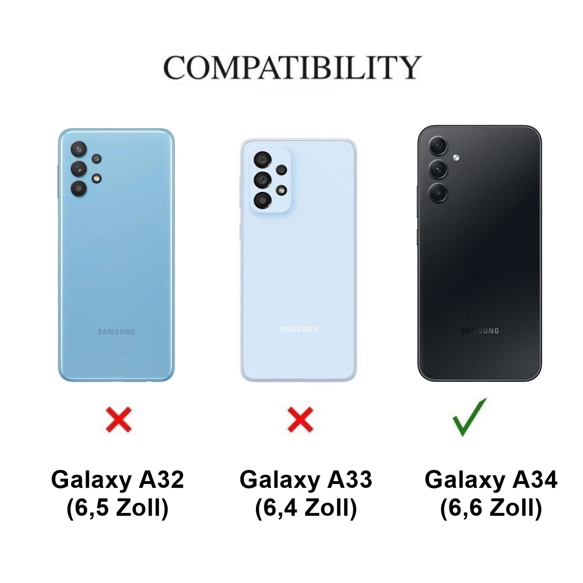 Hülle für Samsung Galaxy A34 Handykette Silikon Cover Handyhülle Bumper klar