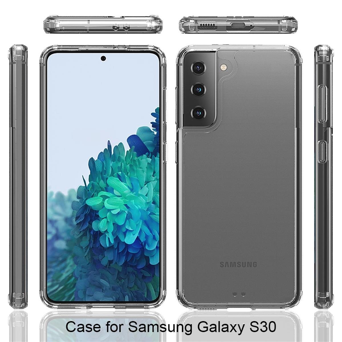 Hülle für Samsung Galaxy S21 Handyhülle Hybrid Silikon Case Bumper Tasche Cover Klar