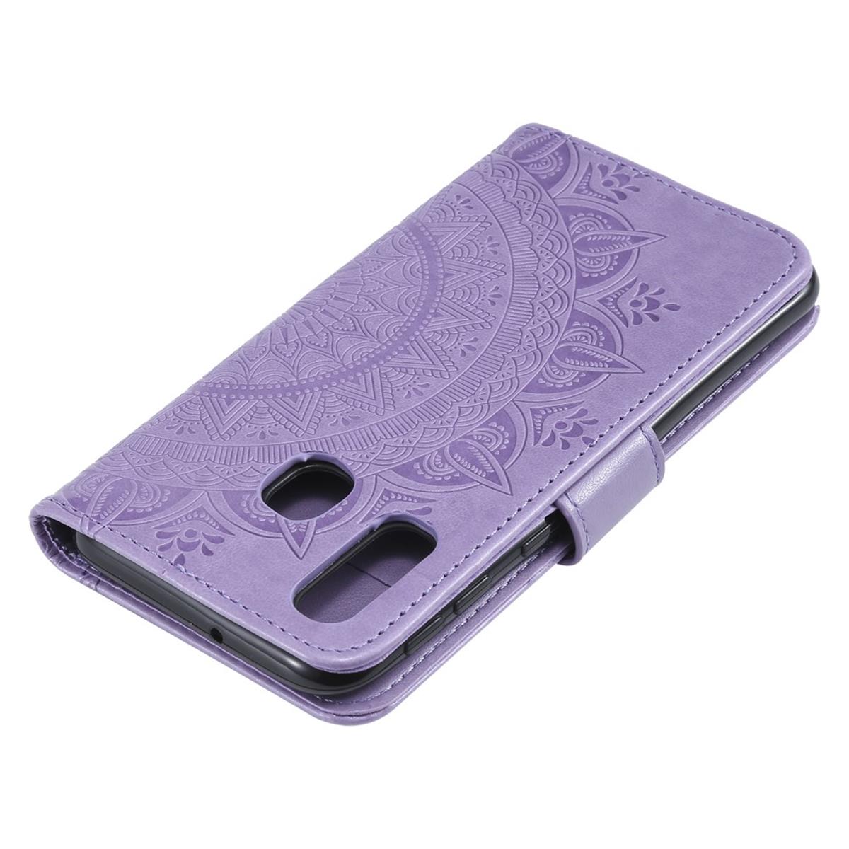 Hülle für Samsung Galaxy A20e Handyhülle Schutz Tasche Flip Case Etui Cover Mandala Lila