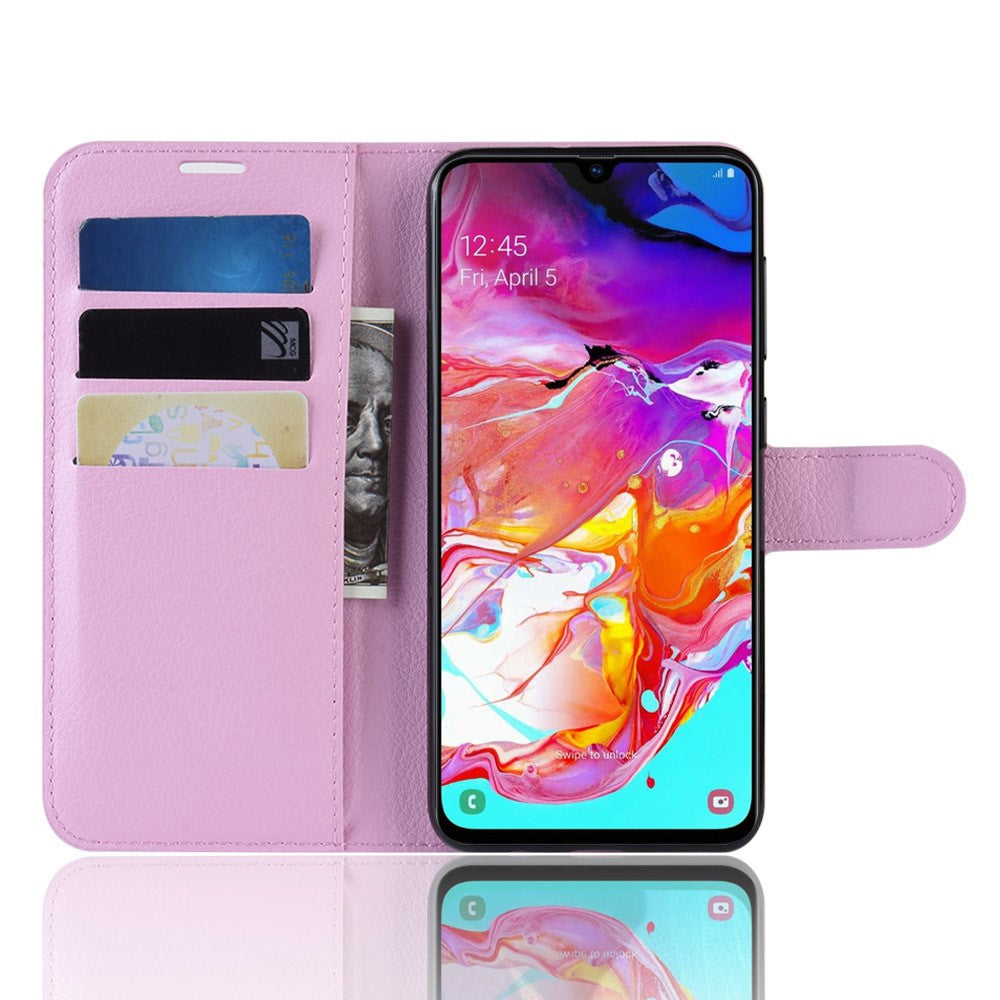 Hülle für Samsung Galaxy A70 Handyhülle Flip Case Cover Handytasche Bumper Rosa