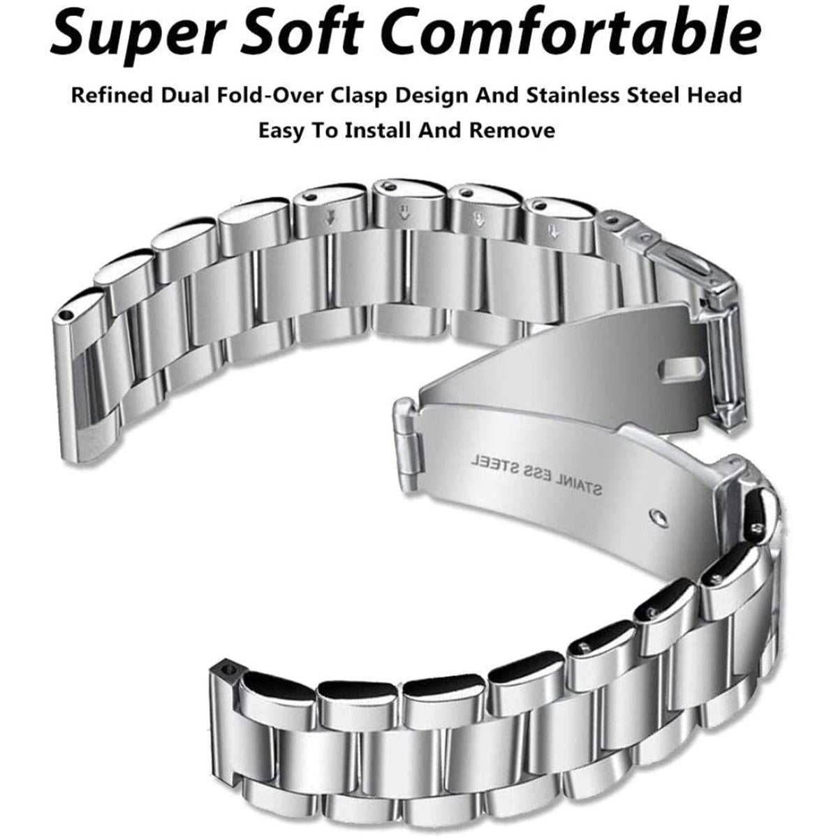 Gliederarmband für Samsung Galaxy Watch 6/5/4 Metall 40/42/43/44/46/47mm Silber