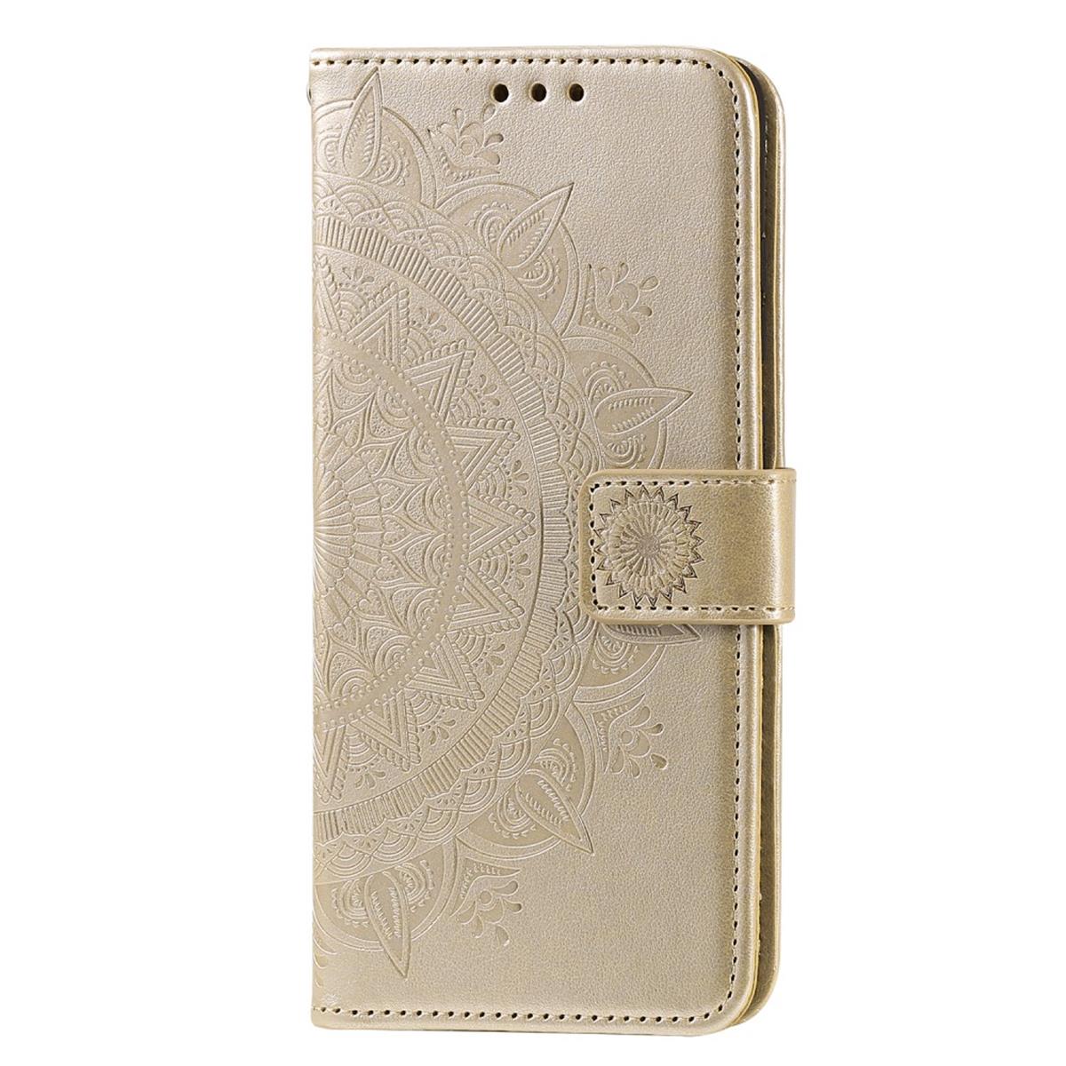 Hülle für Samsung Galaxy A21s Handyhülle Flip Case Cover Tasche Mandala Gold