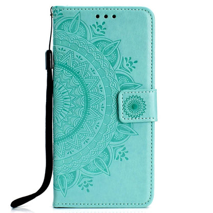 Hülle für Samsung Galaxy A10 Handyhülle Schutz Tasche Flip Case Etui Cover Mandala Grün