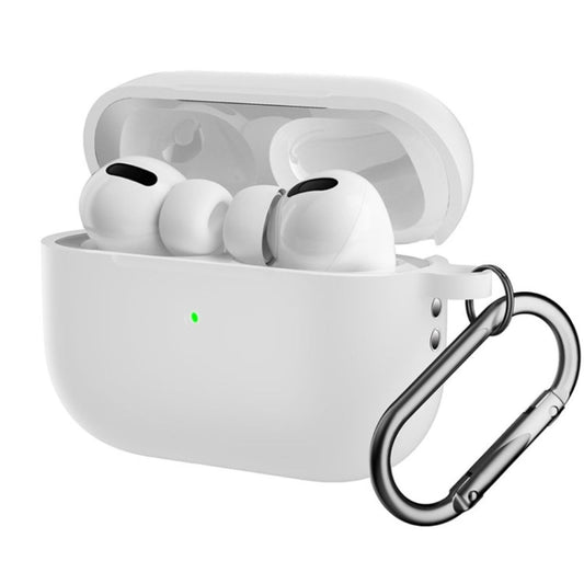 Hülle für Apple AirPods Pro 2 Silikon Case Cover Etui Bumper Schutzhülle Weiß