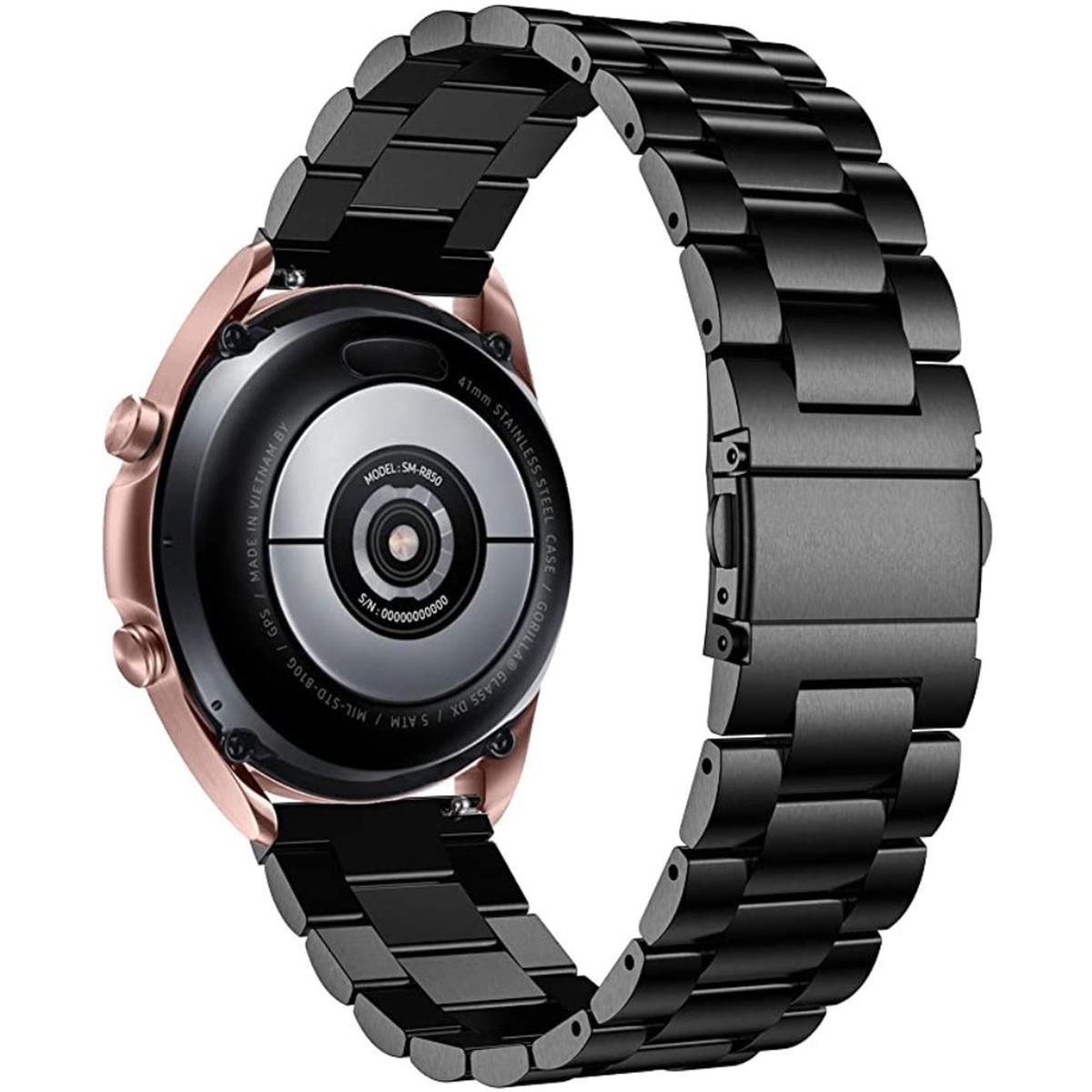 Gliederarmband für Samsung Galaxy Watch 6/5/4 Metall 40/42/43/44/46/47mm Schwarz