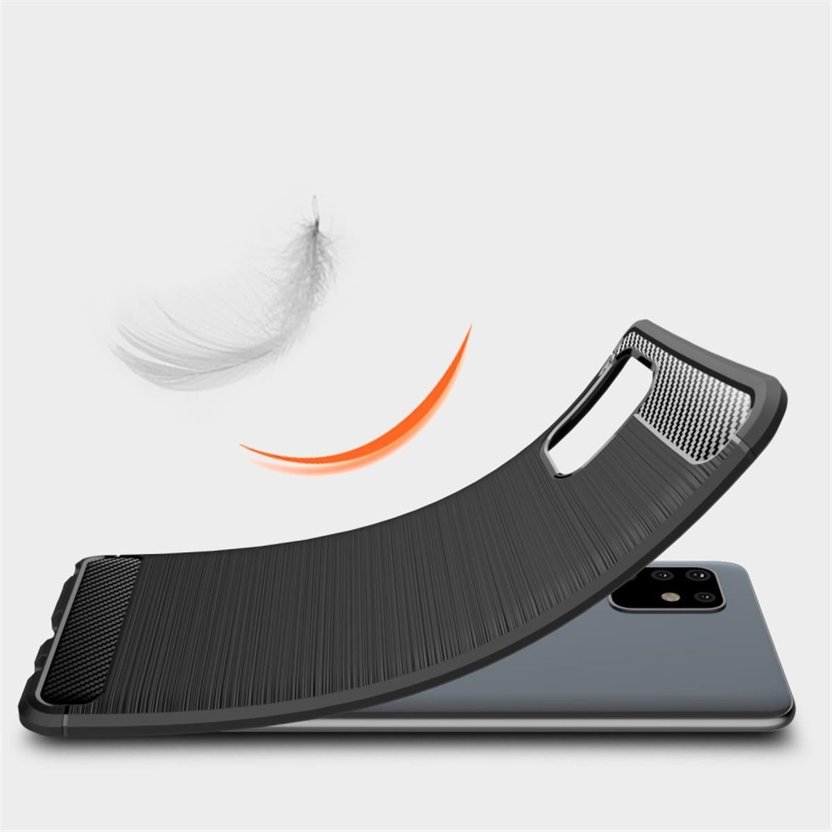 Hülle für Samsung Galaxy Note10 Lite Handyhülle Silikon Case Carbonfarben