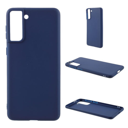 Hülle für Samsung Galaxy S21+ (Plus) Handyhülle Silikon Case Cover Schutzhülle Matt Blau