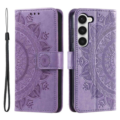 Hülle für Samsung Galaxy S23+ Handyhülle Flip Case Cover Tasche Mandala Lila