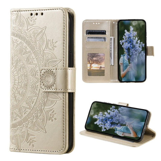 Hülle für Samsung Galaxy S23 Ultra Handyhülle Flip Case Cover Mandala Gold