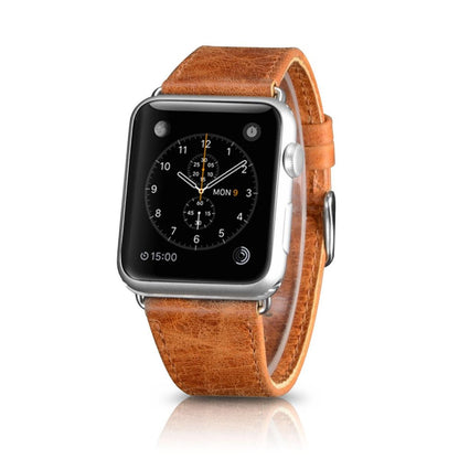 Leder Armband für Apple Watch 49/45/44/42mm Series Ultra/8/7/6/SE/5/4 Hellbraun