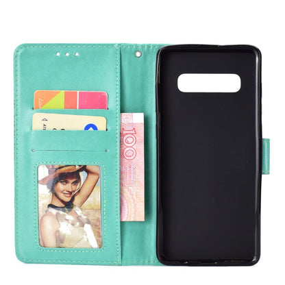 Hülle für Samsung Galaxy S10 Schutzhülle Flip Case Handyhülle Mandala Mint (schwarz)