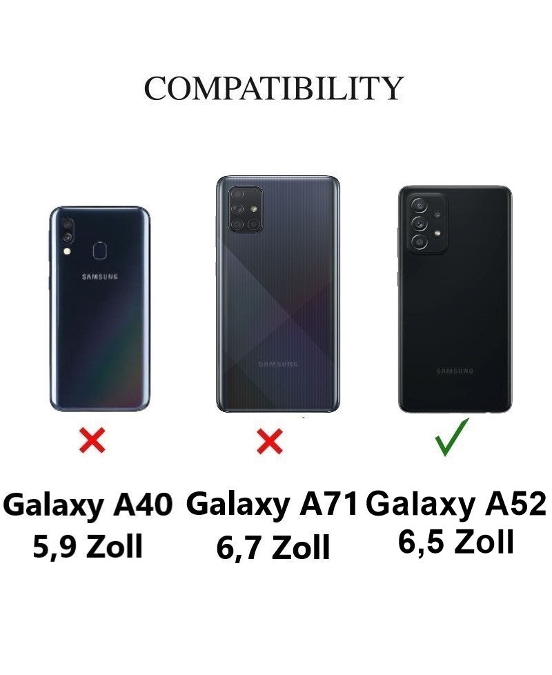Hülle für Samsung Galaxy A52/A52 5G/A52s 5G Handyhülle Hybrid Cover Mandala Grau