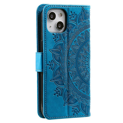 Hülle für Apple iPhone 14 Handyhülle Flip Case Cover Handy Tasche Mandala Blau