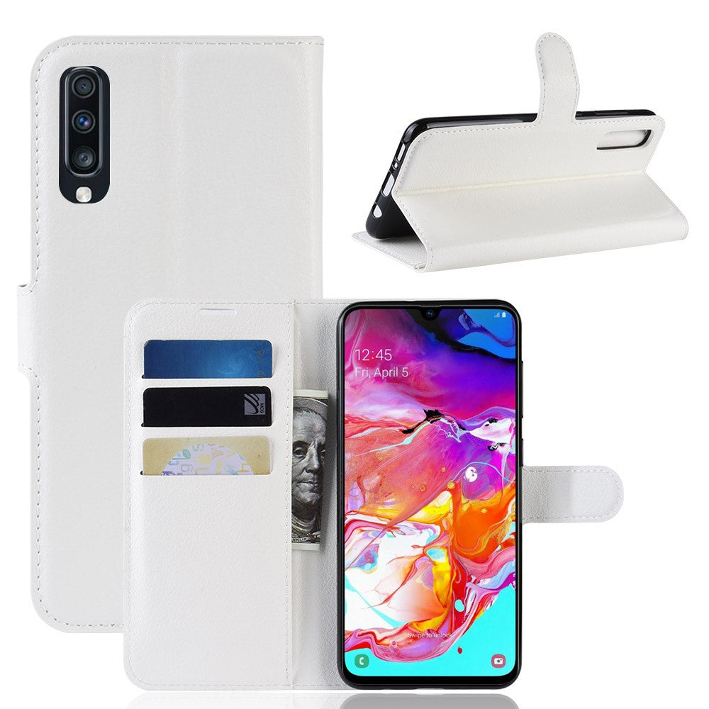 Hülle für Samsung Galaxy A70 Handyhülle Flip Case Cover Handytasche Bumper Weiß