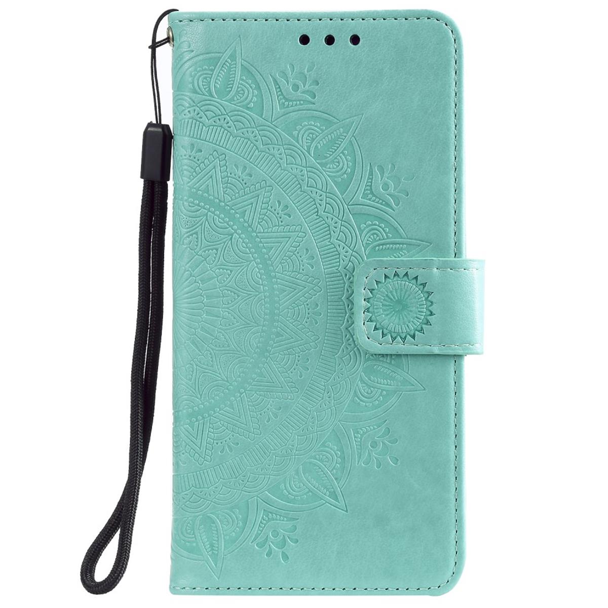 Hülle für Samsung Galaxy A20e Handyhülle Schutzhülle Flip Case Mandala Grün