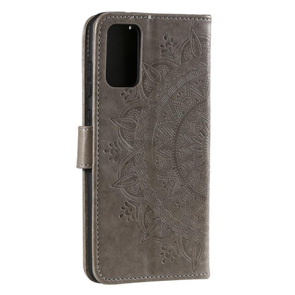 Hülle für Samsung Galaxy A72 Handyhülle Flip Case Cover Tasche Mandala Grau