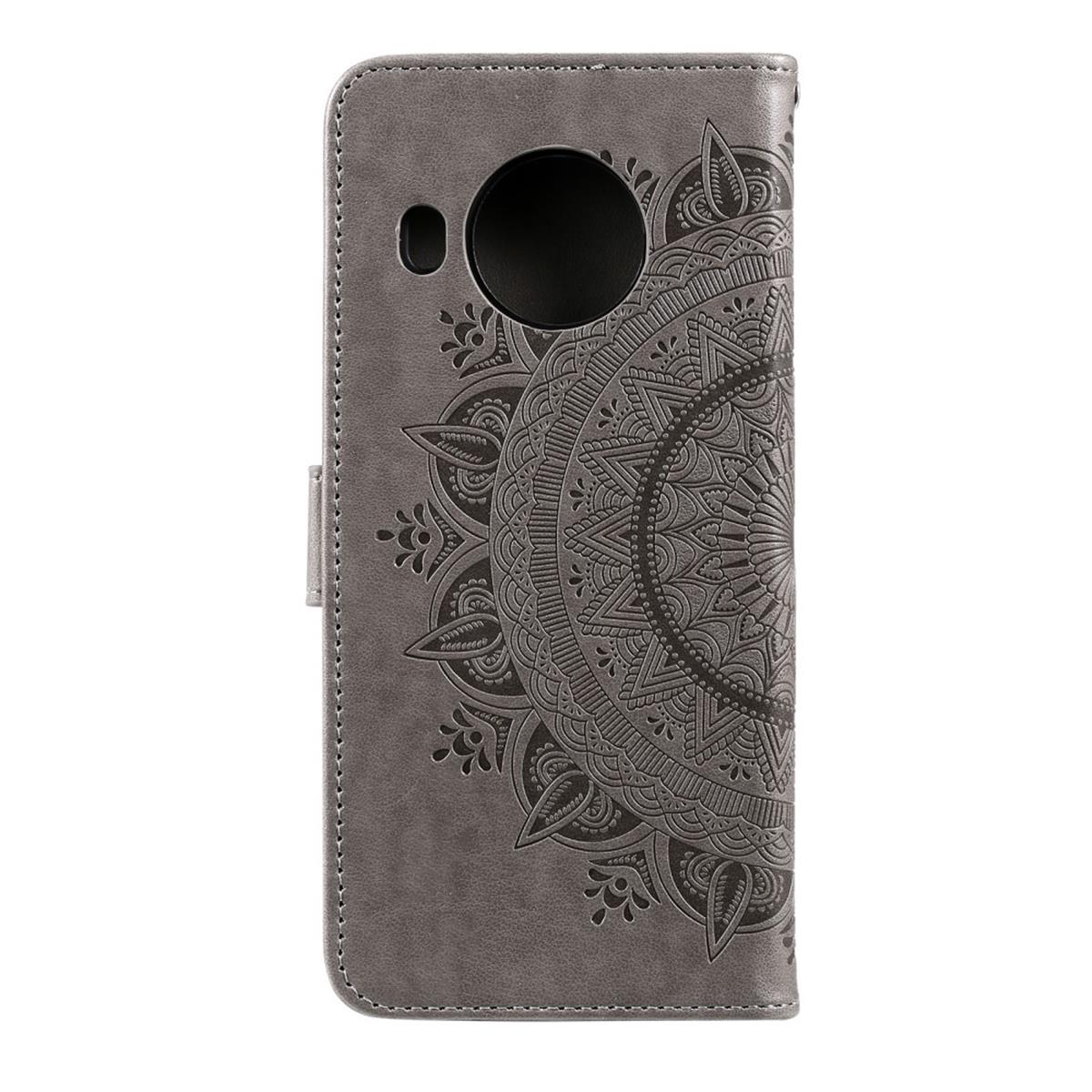 Hülle für Nokia X10/X20 Handyhülle Flip Case Cover Schutzhülle Etui Mandala Grau