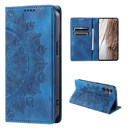 Hülle für Samsung Galaxy A35 5G Handyhülle Flip Case Cover Tasche Mandala Blau