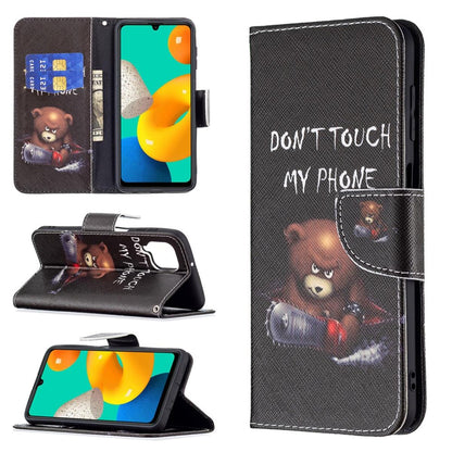 Hülle für Samsung Galaxy M32 Handyhülle Flip Case Cover Etui Tasche Motiv Bär