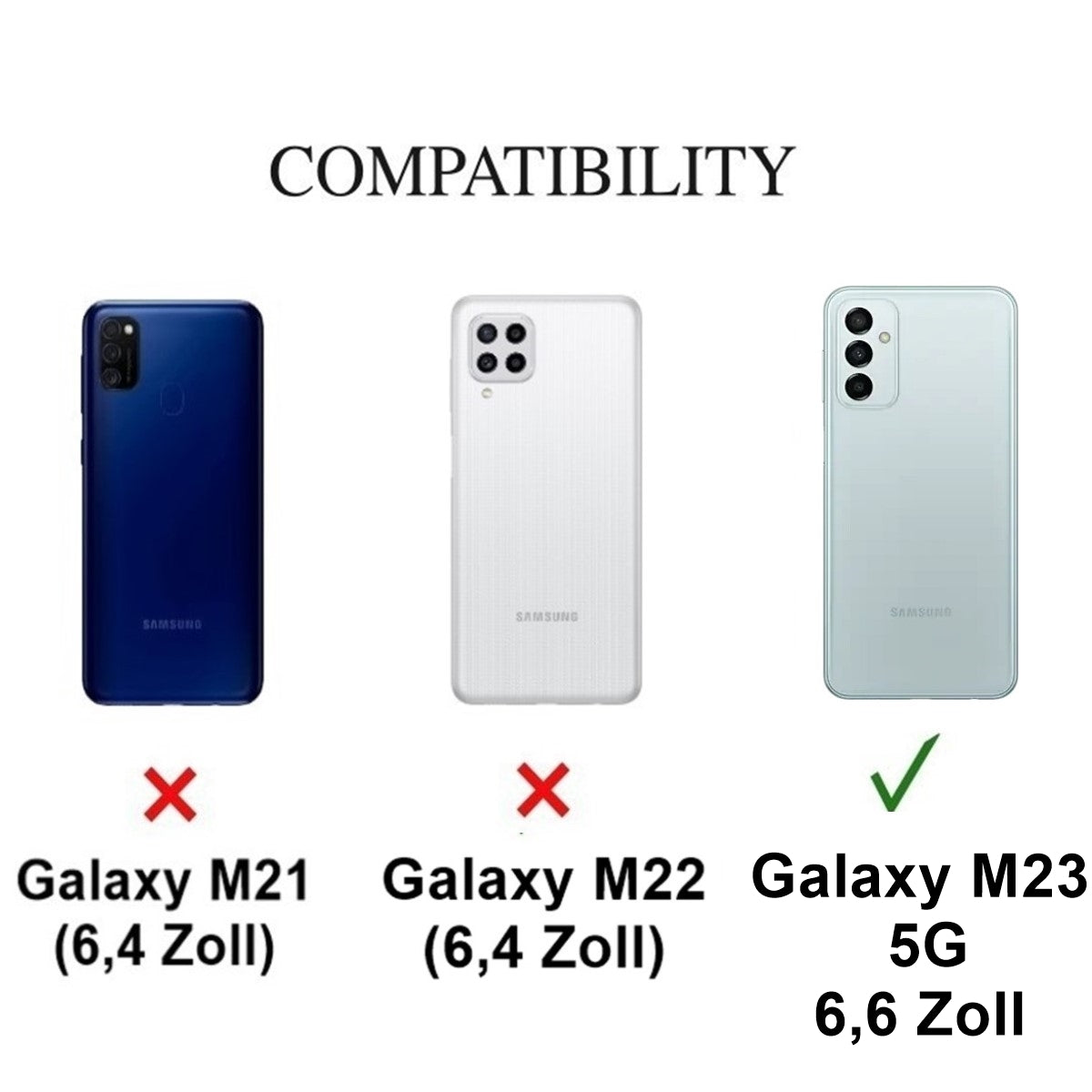 Hülle für Samsung Galaxy M13/M23 5G Handykette Silikon Cover Handyhülle klar