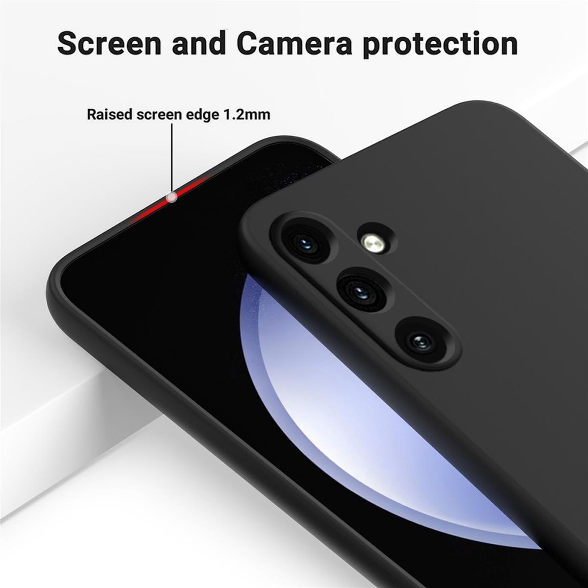 Hülle für Samsung Galaxy A35 5G Handyhülle Silikon Case Cover Matt Schwarz