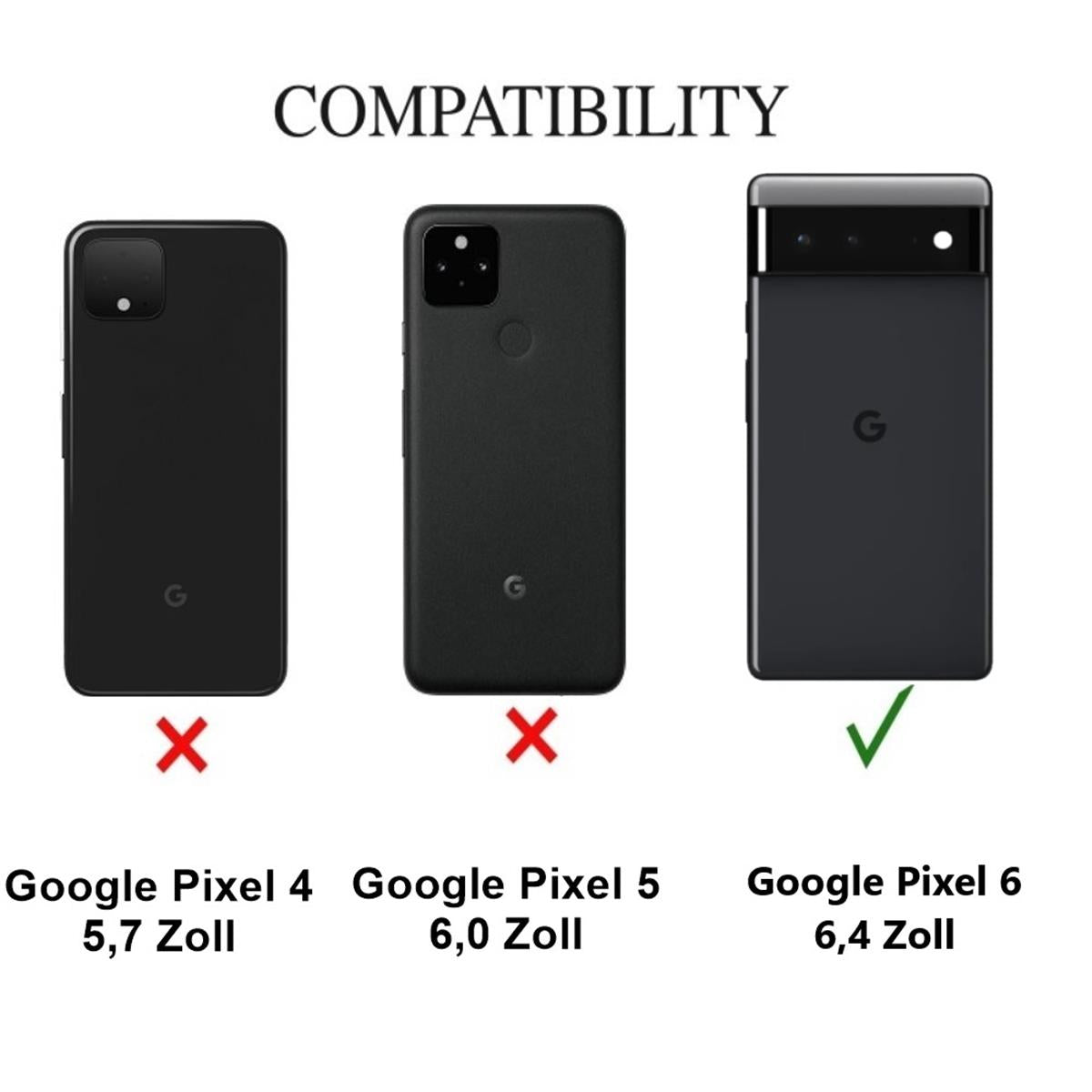 Hülle für Google Pixel 6 Handyhülle Hybrid Silikon Case Bumper Cover Klar