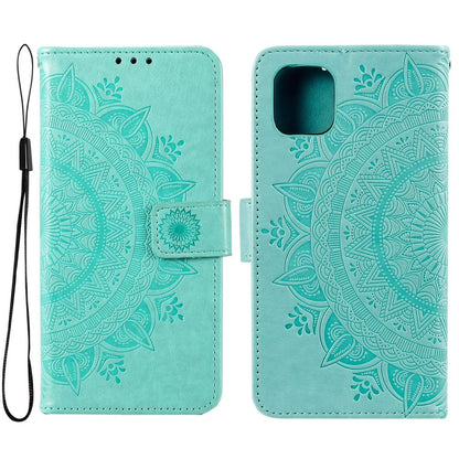 Hülle für Samsung Galaxy A03 Handyhülle Flip Case Cover Etui Mandala Grün