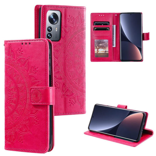 Hülle für Xiaomi 12 Pro Handyhülle Flip Case Cover Tasche Etui Mandala Pink