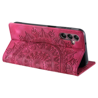 Hülle für Samsung Galaxy S24 Handyhülle Flip Case Cover Tasche Etui Mandala Rot