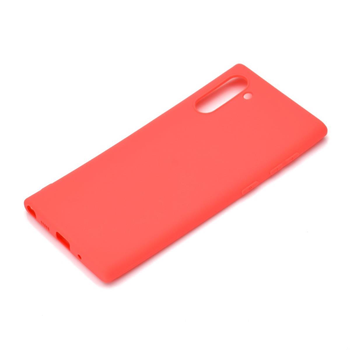 Hülle für Samsung Galaxy Note10 Handyhülle Silikon Cover Schutzhülle matt Rot