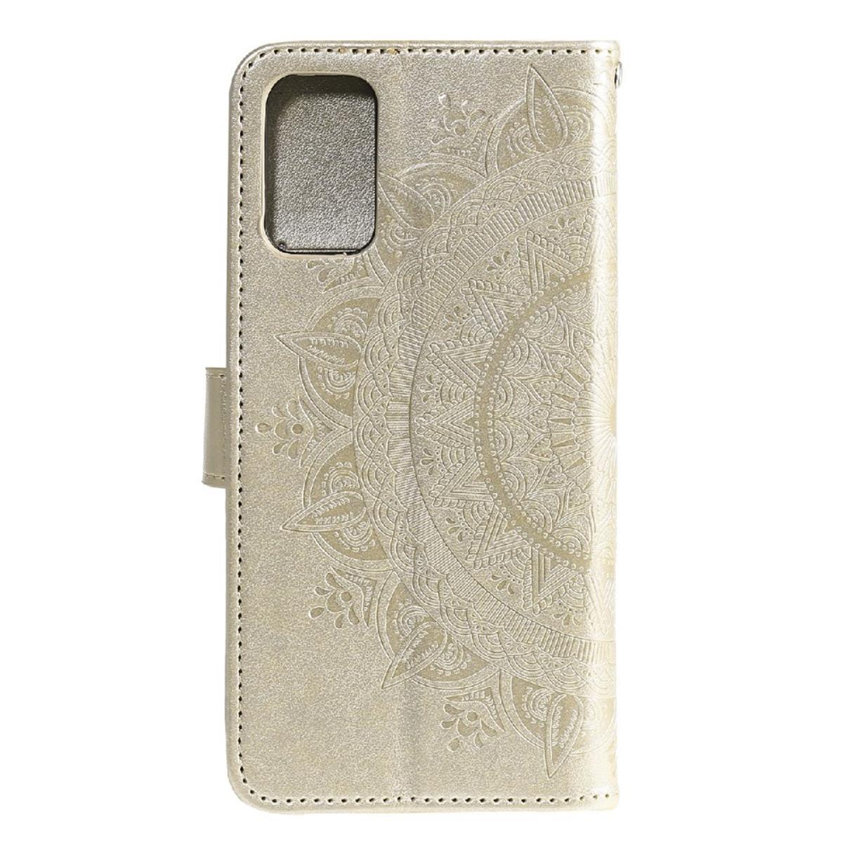 Hülle für Samsung Galaxy A03s Handy Tasche Flip Case Cover Etui Mandala Gold