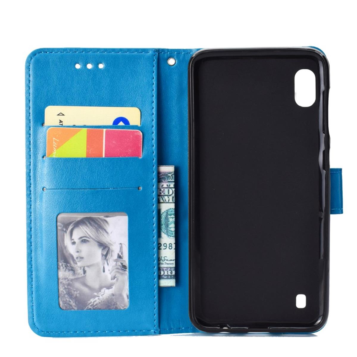 Hülle für Samsung Galaxy A10 Handyhülle Schutz Tasche Flip Case Etui Cover Mandala Blau