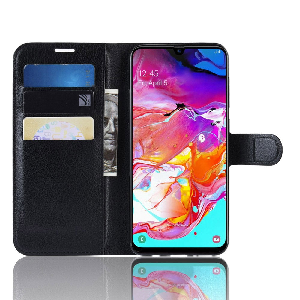 Hülle für Samsung Galaxy A70 Handyhülle Flip Cover Case Handytasche Schwarz