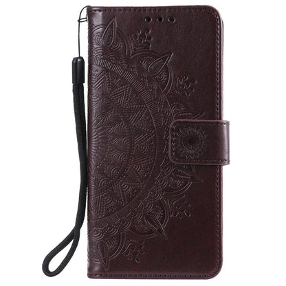 Hülle für Samsung Galaxy M21 Handyhülle Flip Case Cover Tasche Mandala Braun