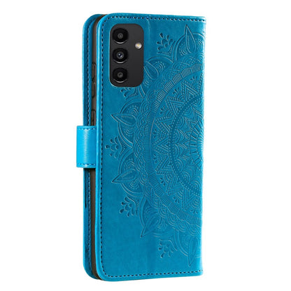 Hülle für Samsung Galaxy A13 5G/A04s Handyhülle Flip Cover Tasche Mandala Blau