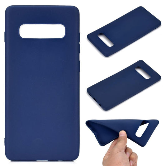 Hülle für Samsung Galaxy S10+ (Plus) Handyhülle Silikon Case Cover Matt Blau