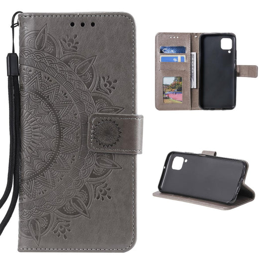 Hülle für Samsung Galaxy A22 4G Handyhülle Flip Case Cover Tasche Mandala Grau