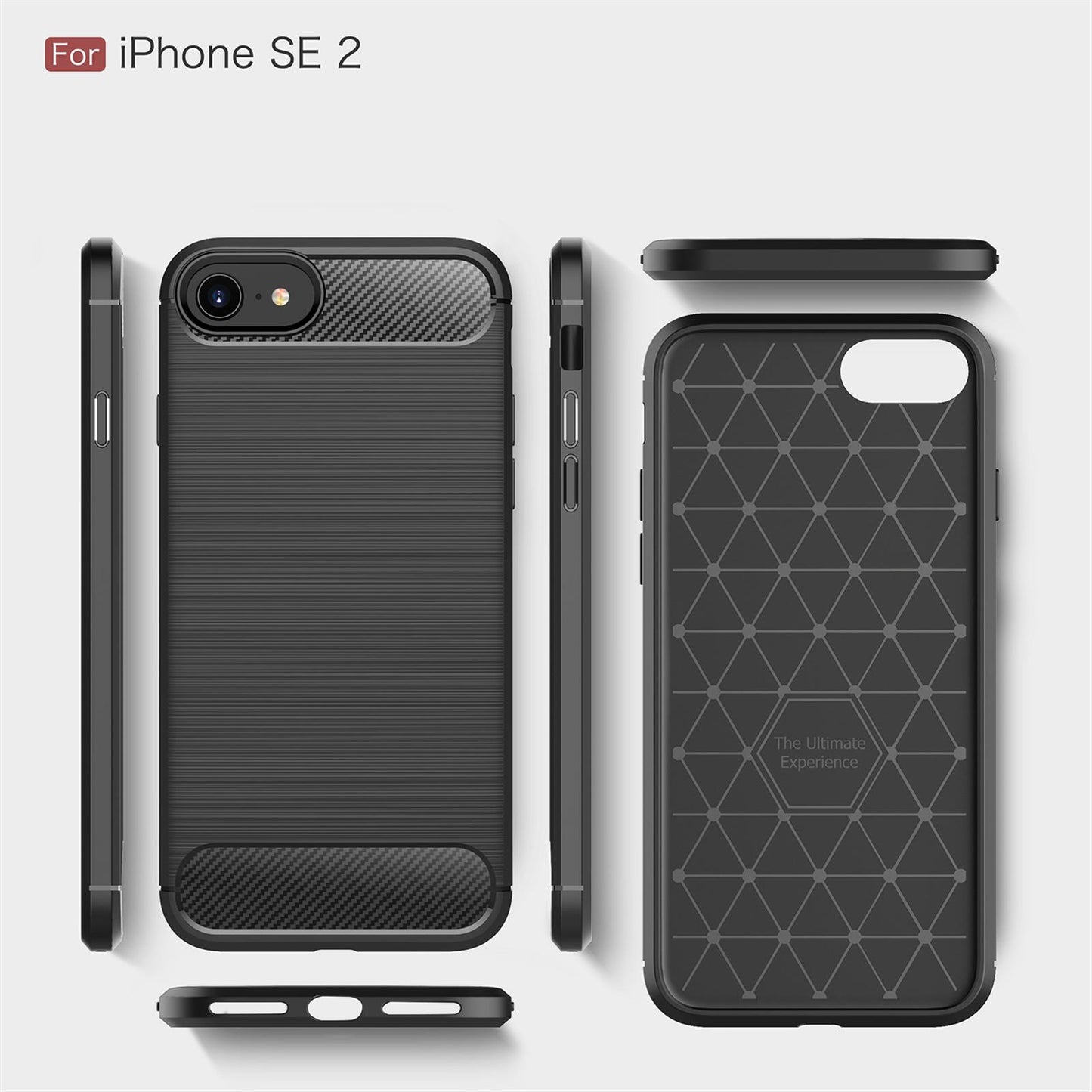 Hülle für Apple iPhone SE 2020 / 2022 Handyhülle Silikon Cover Case Carbonfarben