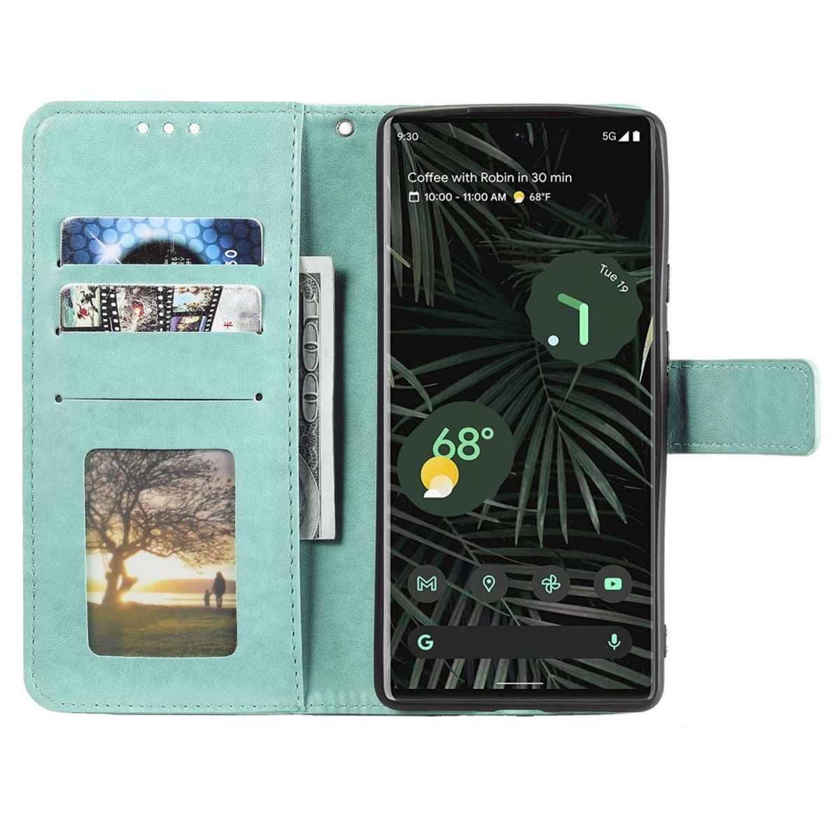 Hülle für Google Pixel 7 Handyhülle Flip Case Cover Schutzhülle Mandala Grün