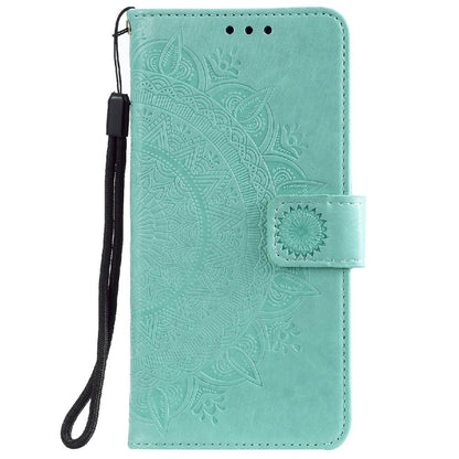 Hülle für Samsung Galaxy A03s Handy Tasche Flip Case Cover Etui Mandala Grün