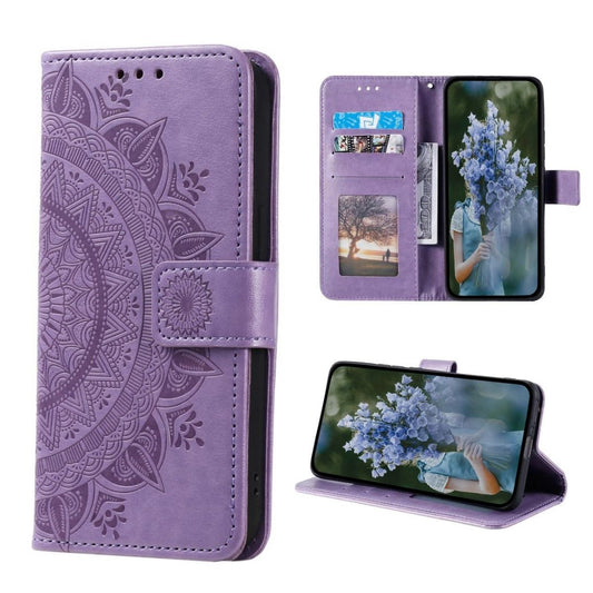 Hülle für Samsung Galaxy S23 Ultra Handyhülle Flip Case Cover Etui Mandala Lila