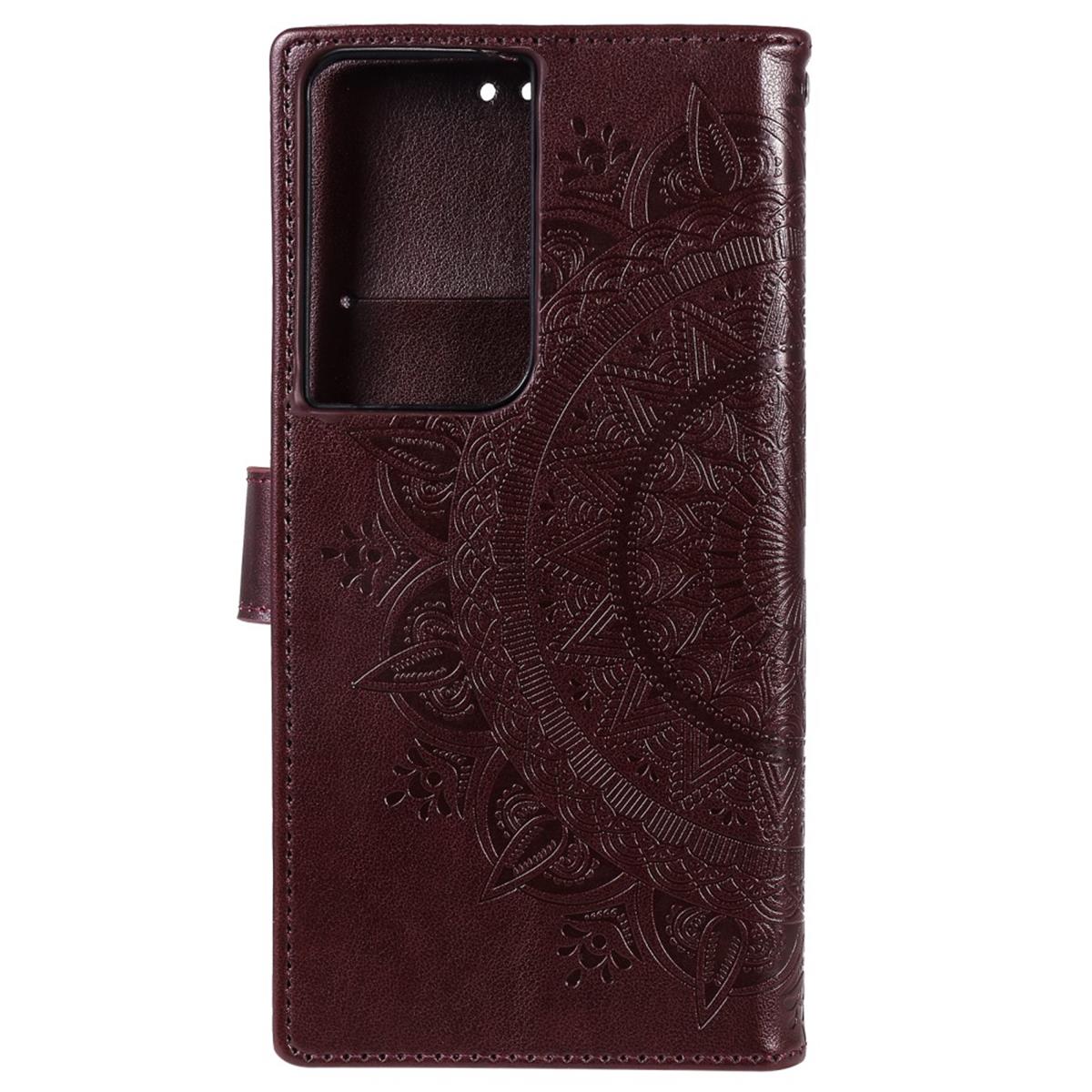 Hülle für Samsung Galaxy S21 Ultra Handyhülle Flip Case Cover Schutzhülle Mandala Braun