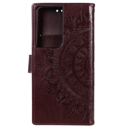 Hülle für Samsung Galaxy S21 Ultra Handyhülle Flip Case Cover Schutzhülle Mandala Braun