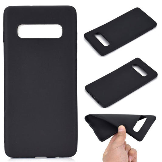 Hülle für Samsung Galaxy S10+ (Plus) Handyhülle Silikon Case Cover Bumper Schwarz